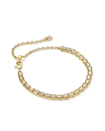 KENDRA SCOTT- Bella Gold Tennis Bracelet in White CZ